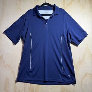 Callaway Golf Polo Shirt XL Blue Performance Moisture Wicking Mens Athletic Fit